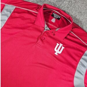 Indiana Hoosiers IU Profile Varsity Polo Shirt Big Tall 3XLT Red Gray